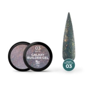 Світловідбивний гель для нарощування Mett Expert Galaxy Builder gel №03 Earth Хвойно-помаранчевий 15 г