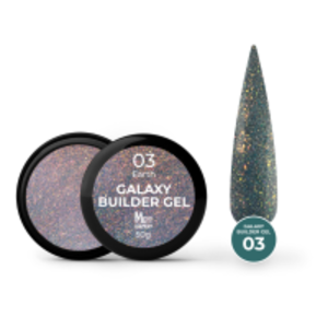 Світловідбивний гель для нарощування Mett Expert Galaxy Builder gel №03 Earth Хвойно-помаранчевий 50 г