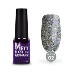 Гель-лак Mett Expert Glitter №02 Сріблясто-синій 7 г