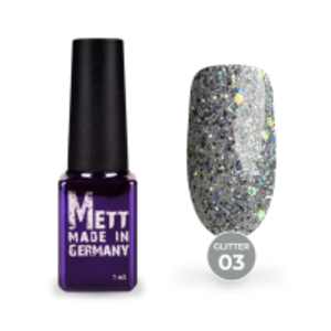 Гель-лак Mett Expert Glitter №03 Сріблясто-фіолетовий 7 г