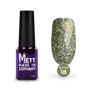 Гель-лак Mett Expert Glitter №18 Сріблясто-жовтий 7 г