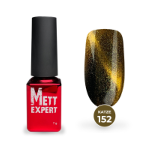 Гель-лак Mett Expert Котяче око Katze №152 Золото із зеленими блискітками 7 г