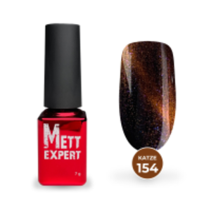 Гель-лак Mett Expert Котяче око Katze №154 Червоно-фіолетовий з блискітками 7 г