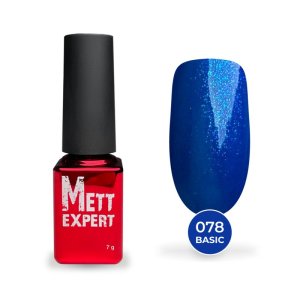 Гель-лак Mett Expert №078 Яскраво-синій з мікро блискітками 7 г