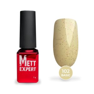 Гель-лак Mett Expert №102 Напівпрозорий з різнокольоровим глітером 7 г