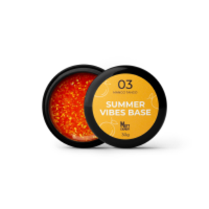 Кольорова база Mett Expert Summer vibes base №03 Mango Tango Помаранчева зі срібною поталлю 30 г