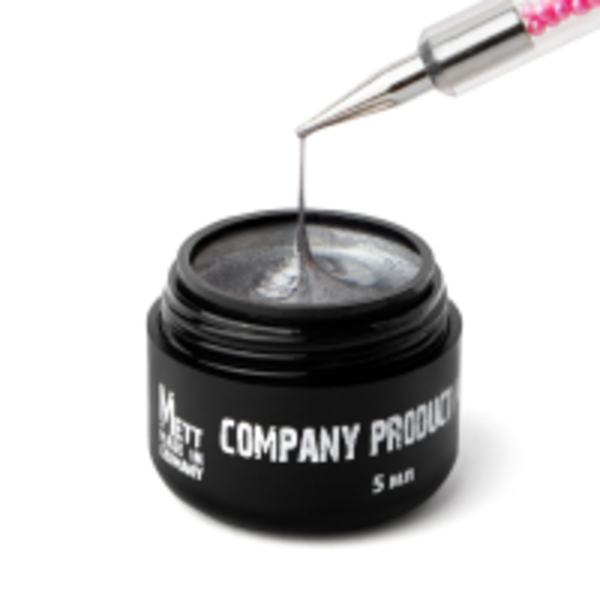 Гель-павутинка 3D Mett Expert для манікюру №F004 Срібло 5 г