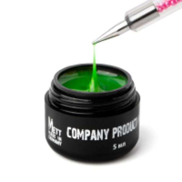 Гель-павутинка 3D Mett Expert для манікюру №F011 Зелений перламутр 5 г