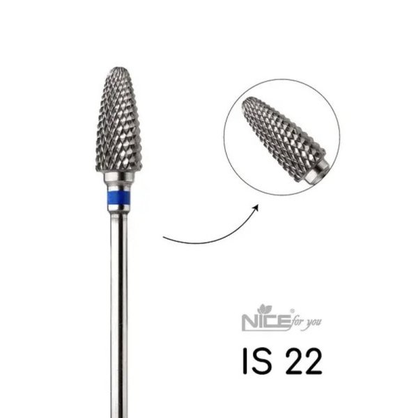 Фреза твердосплавна Кукурудза IS 22 Nice for you синя насічка (d 6 мм, L13 мм)