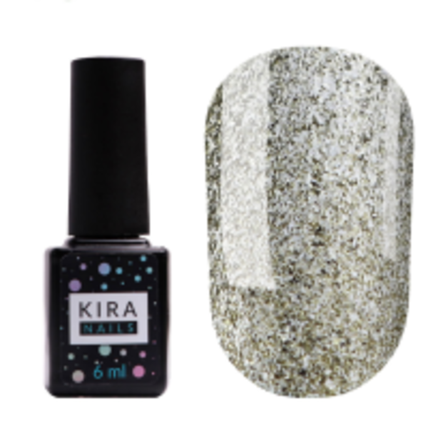 Гель-лак Kira Nails 24 Karat №003 (біле золото з великою кількістю блискіток), 6 мл
