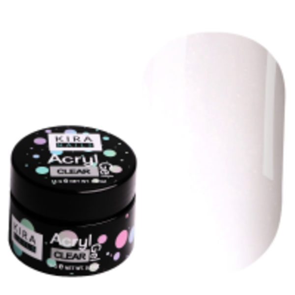 Акрил-гель Kira Nails Acryl Gel - Clear (прозорий), 15 г