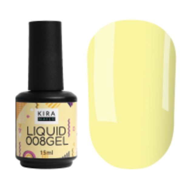 Рідкий гель Kira Nails Liquid Gel 008 (світло-лимонний), 15 мл