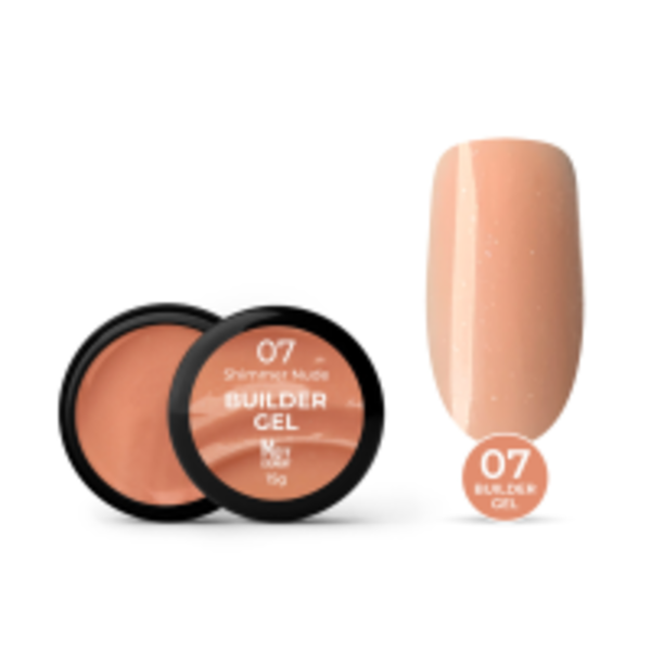 Гель для нарощування Mett Expert Builder gel Shimmer nude №07 Бежевий нюд з шимером 15 г