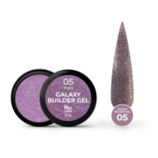 Світловідбивний гель для нарощування Mett Expert Galaxy Builder gel №05 Mars Бузковий 30 г
