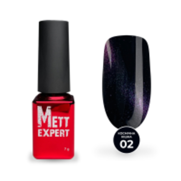Гель-лак Mett Expert Katze 5D №02 Бірюзово-чорний 7 г