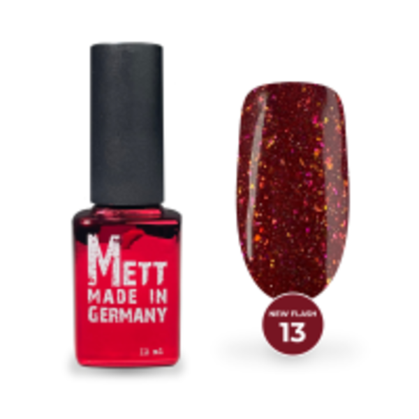 Світловідбивний гель-лак Mett Expert NEW Flash №13 Сміливий червоний 12 г