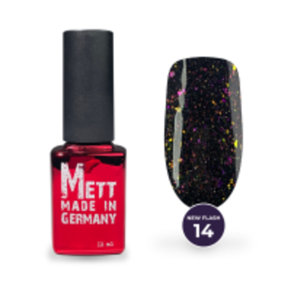Світловідбивний гель-лак Mett Expert NEW Flash №14 Рожево-сливовий 12 г