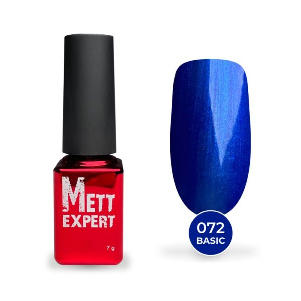 Гель-лак Mett Expert №072 Насичений синій із шиммером 7 г