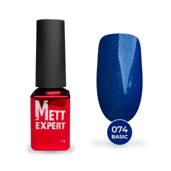 Гель-лак Mett Expert №074 Синій з мікро блискітками 7 г