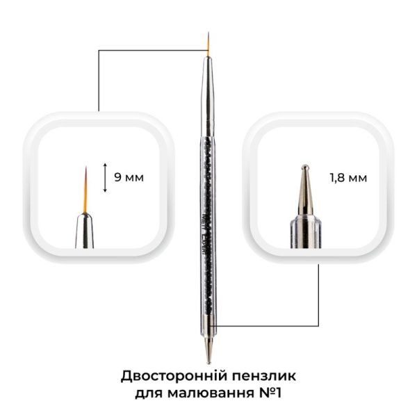 Пензлик для малювання Mett Expert №1 двосторонній