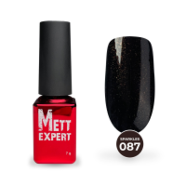 Гель-лак Mett Expert Sparkles collection №087 Шоколадний з шиммером 7 г