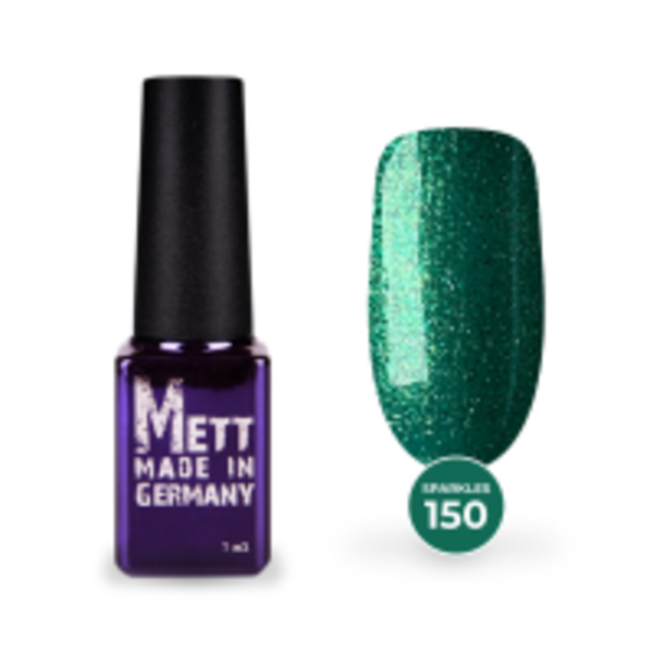 Гель-лак Mett Expert Sparkles collection №150 Яскраво-зелений з шиммером 7 г