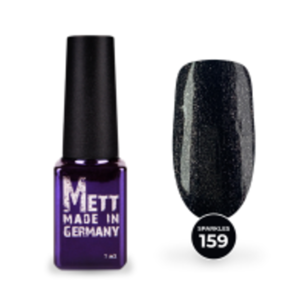 Гель-лак Mett Expert Sparkles collection №159 Чорний з шимером 7 г