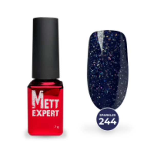 Гель-лак Mett Expert Sparkles collection №244 Сапфіровий з голографічними блискітками 7 г
