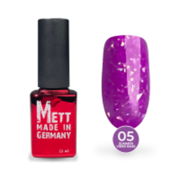 Кольорова база Mett Expert Summer vibes base №05 Grape Purple Фіолетова зі срібною поталлю 12 г
