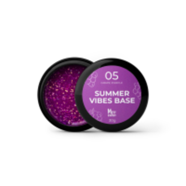 Кольорова база Mett Expert Summer vibes base №05 Grape Purple Фіолетова зі срібною поталлю 30 г