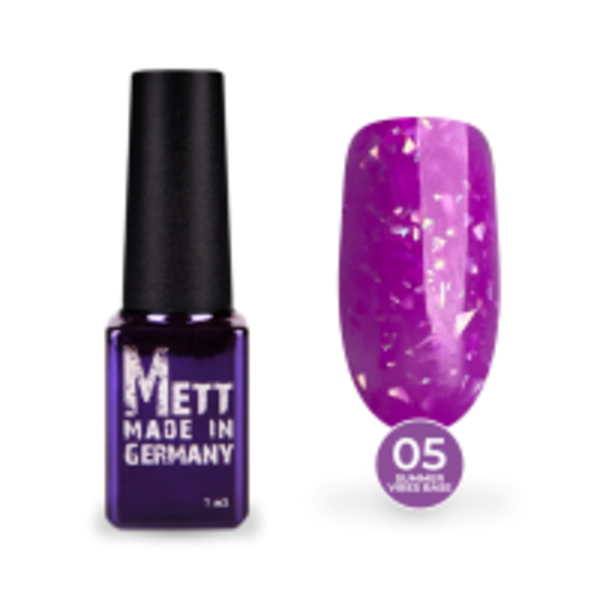 Кольорова база Mett Expert Summer vibes base №05 Grape Purple Фіолетова зі срібною поталлю 7 г