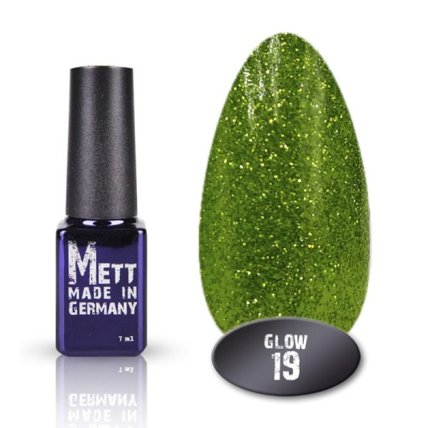 Гель-лак Mett Glow 019, світловідбивний, трав“янистий 7 мл