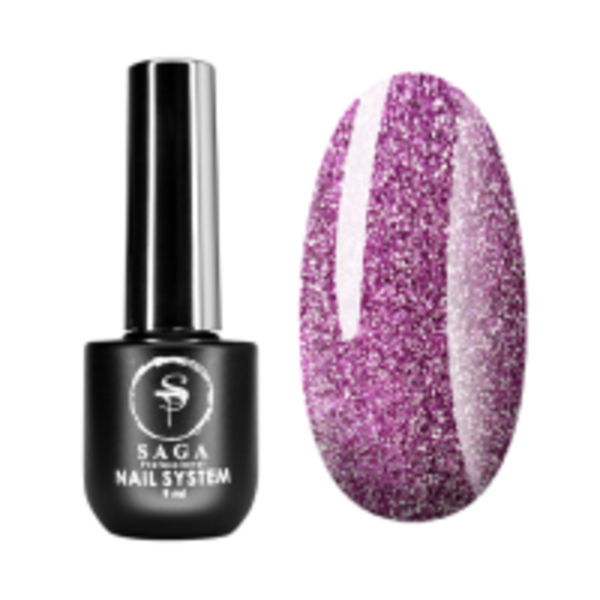 SAGA professional Гель-лак Fiery gel 10 (рожевий з мікроблиском, світловідбивний), 9 мл