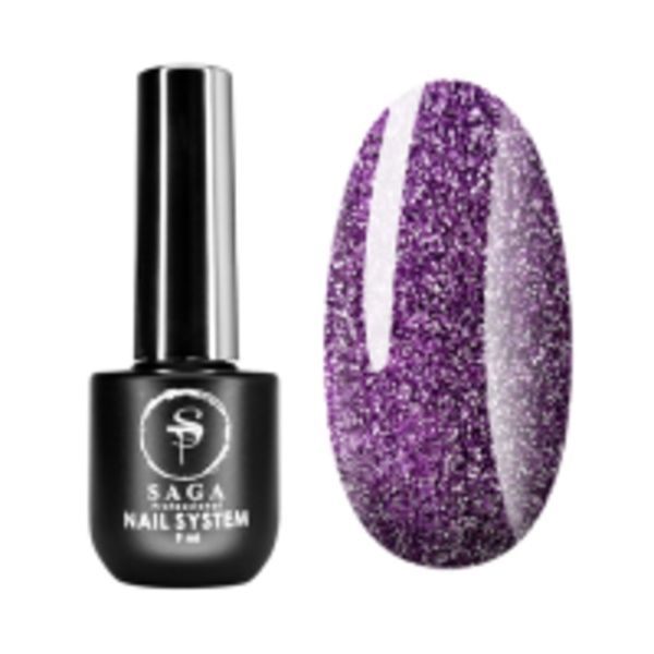 SAGA professional Гель-лак Fiery gel 9 (бузковий з мікроблиском, світловідбивний), 9 мл