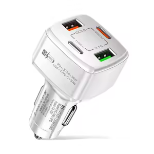38W Smart Car Charger PD Type C Quick Dual USB a Fast Charging 12V 12 V Volt Cigar Lighter Ultra QC Charge Mobile Cell Phone