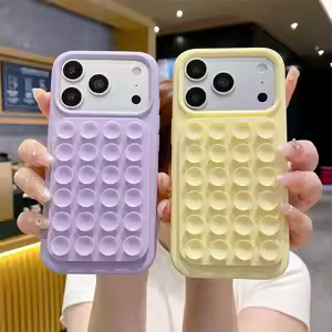Silicone Suction Cup Phone case for iphone 17 Pro Max Sticky Grip Mobile Phone Accessories for Iphione 17 16 15 14 13