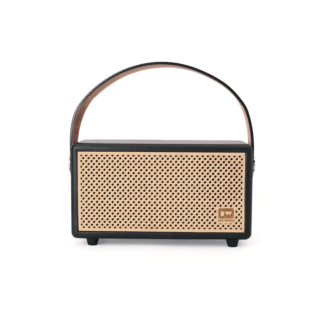 Portable Wooden Speaker Rich Bass Long Battery Life Rechargeable for 5.0 12W Output Multi-Mode Outdoor Use AUX/USB/TF Card