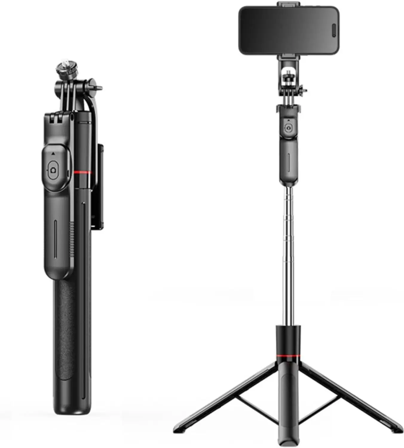 Telescopic Foldable Stainless Steel Tripod Selfie Stick 30cm Folded Length 360-Degree Panoramic Shooting Mobile Phone F16