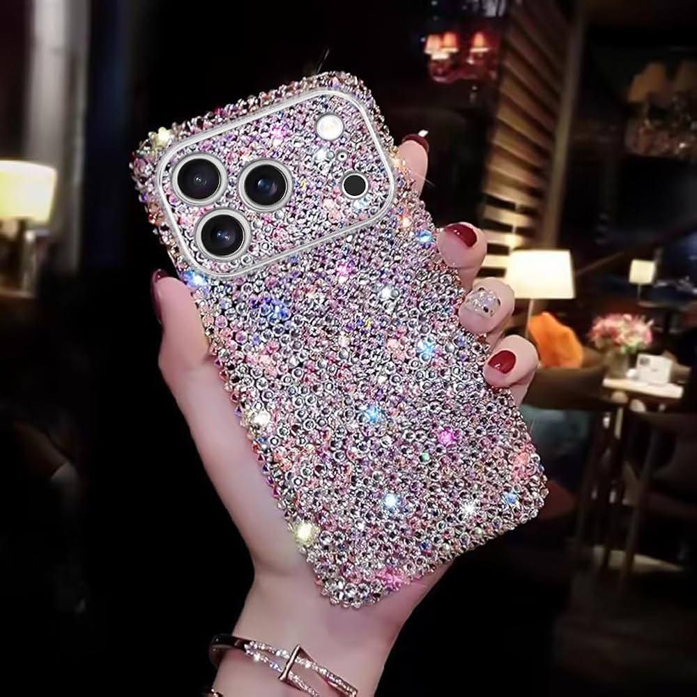 Luxury Designer Mobile Phone Case for iPhone 17 All Model 16 15 14 13 Pro Max Metal Pendant Shockproof Cover Card Holder Pocket