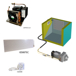 Frigomatic Milano air cooled refrigeration kit, 200F Series F Plate evaporator - max volume Fridge 300 Litres Freezer 120 Litres, Fridge thermostat (mechanical)