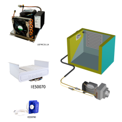 Frigomatic Milano air cooled refrigeration kit, 200H Series H Box Evaporator - max volume fridge to 280 Litres Freezer 80 Litres, Freezer thermostat (mechanical)