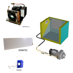 Frigomatic Milano air cooled refrigeration kit, 200F Series F Plate evaporator - max volume Fridge 300 Litres Freezer 120 Litres, Freezer thermostat (mechanical)