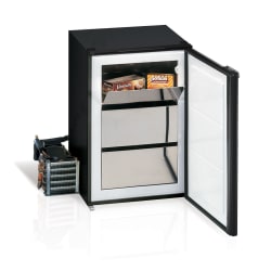 110 Litre Front opening freezer, Black door, 12/24Volt with Nano compressor