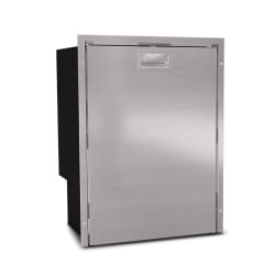 115 Litre Front opening fridge - with ice box, Brushed stainless steel door and fitting frame, 12/24Volt