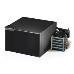 30 Litre Front opening freezer, Black door, 12/24Volt with Remote Compressor