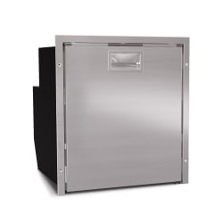 62 Litre Front opening fridge - with ice box, Brushed stainless steel door and fitting frame, 12/24Volt