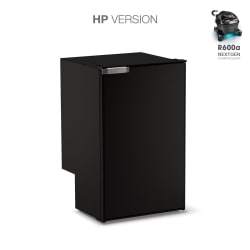 85 Litre Front opening fridge - with ice box, Black door, 12/24Volt Nano compressor