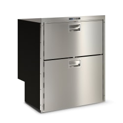 182 Litre Twin drawer freezer, Brushed stainless steel door and fitting frame, 12/24Volt
