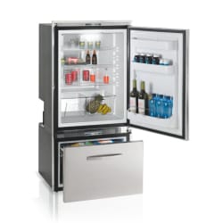 DW250 232 Litre Front opening fridge / Drawer freezer, Brushed stainless steel door and fitting frame, 12/24Volt