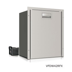 42 Litre Drawer fridge - no ice box, Brushed stainless steel door and fitting frame, 12/24Volt with Remote Compressor